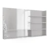 Vicco Étagère à miroir Blanc Haute brillance 119.8x70cm avec compartiments ouverts