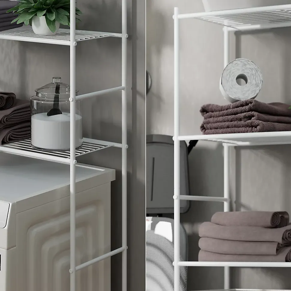 Vicco Étagère pour machine à laver Blanc 66x162cm