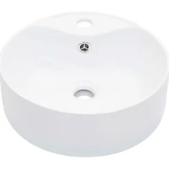 vidaXL Lavabo avec Trop-Plein Lave-Mains Vasque à Poser Monter Salle de Bain Intérieur Salle d'Eau Cabine de Toilette Maison 14391