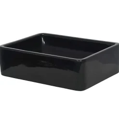 vidaXL Lavabo Céramique Rectangulaire Noir Vasque Salle de Bain Toilette 142734