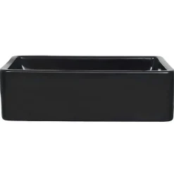vidaXL Lavabo Céramique Rectangulaire Noir Vasque Salle de Bain Toilette 142734