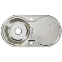 Évier en inox 1 bac à encastrer et égouttoir Cooke & Lewis Jemison