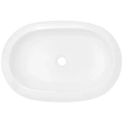 Évier lavabo vasque a poser ovale céramique lave-mains salle de bain 630x420 mm