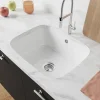 Évier sous-plan en céramique 1 cuve à encastrer Villeroy & Boch Cisterna blanc brillant