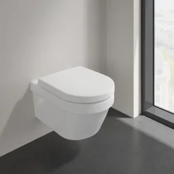 Villeroy & Boch Architectura, Combipack Cuvette suspendue à fond creux sans bride, avec abattant frein de chute
