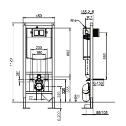 Villeroy & Boch Pack Bâti-support autoportant ViConnect + Plaque de commande chromée + Cuvette suspendue O.Novo