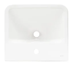 Vitra Integra Lavabo suspendu 50x43 cm avec trou pour robinetterie au milieu, Blanc (7048-003-0001)