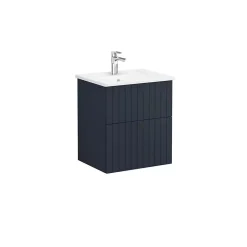 Vitra Meuble de salle de bain avec lavabo Vitra Root 60x67x46 cm bleu mat (ROOTG60BINTS)