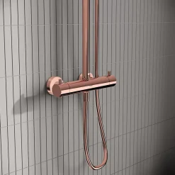 VitrA AquaHeat Bliss 240 2F colonne de douche cuivre avec mitigeur thermostatique et pomme de tête pluie ronde