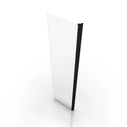 Volet pivotant pour paroi de douche fixe - 40x200cm - Verre transparent 6mm - Profile Noir Mat