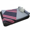 Véritable fouta Tunisienne 1m x 2m tissage à plat 100% coton 380g - Gris foncé et rose - Vivezen