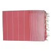 Véritable fouta Tunisienne XXL 2m x 3m tissage à plat 100% coton 380g - Rouge vermeil et blanc - Vivezen