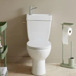 WC à poser avec lave-mains intégré sans bride sortie horizontale - Manila duo