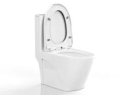 WC à poser blanc brillant en céramique - Evacuation verticale - NAGILAM