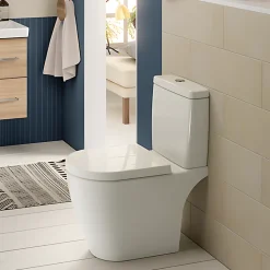 WC à poser compact sans bride sortie horizontale VILLEROY ET BOCH Avento avec abattant frein de chute et SlimSeat + Nettoyant
