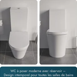 WC à poser CT1099 - arrivée d'eau en haut - avec abattant Soft-Close