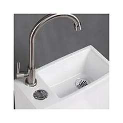WC à Poser Monobloc avec Lave main intégré Céramique 39x68cm - Creativ