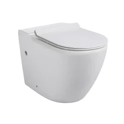 WC à poser sans bride en céramique + abattant SoftClose + réservoir de chasse, alimentation par le bas, blanc (CEPX030RREXVPBI)