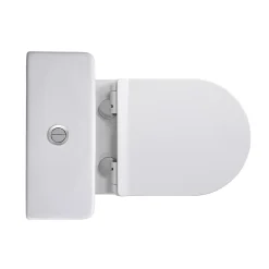 WC à poser sans bride en céramique + abattant SoftClose + réservoir de chasse, alimentation par le bas, blanc (CEPX030RREXVPBI)