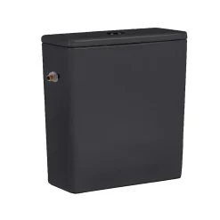 WC à poser sans bride en céramique avec abattant SoftClose + réservoir de chasse, alimentation latérale, noir (CEPX030RREXVPBKM)