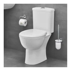 WC à poser sans bride GROHE Bau Ceramic avec abattant frein de chute declipsable + nettoyant Briochin