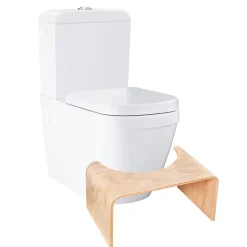 WC à poser sans bride GROHE Euro Ceramic + Tabouret physiologique Bois