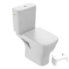 WC à poser sans bride sortie horizontale JACOB DELAFON Struktura avec abattant + Tabouret physiologique blanc