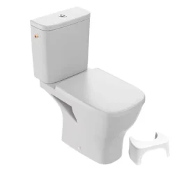 WC à poser sans bride sortie horizontale JACOB DELAFON Struktura avec abattant + Tabouret physiologique blanc
