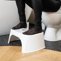 WC à poser sans bride sortie horizontale JACOB DELAFON Gaspard avec abattant frein de chute déclipsable + Tabouret blanc