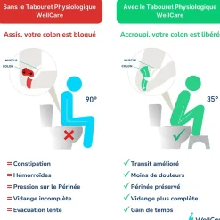 WC à poser sans bride sortie horizontale JACOB DELAFON Struktura avec abattant + Tabouret physiologique bois