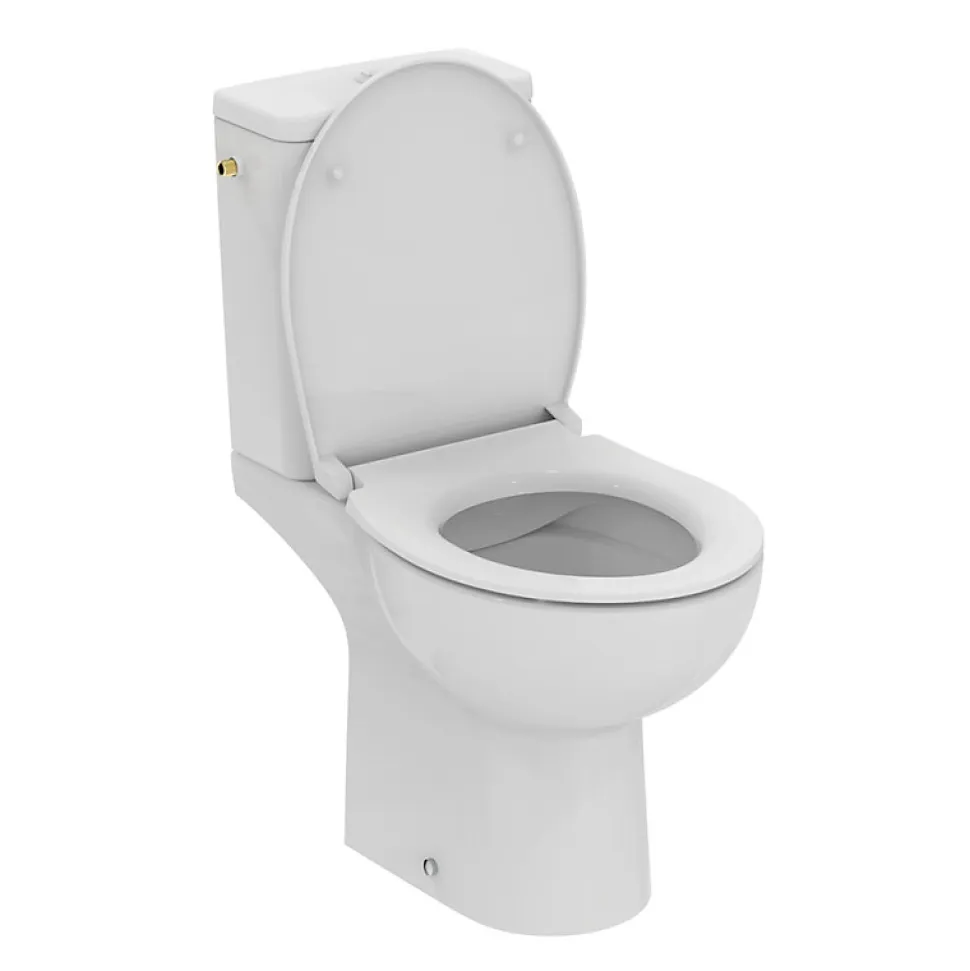 WC à poser sans bride sortie horizontale IDEAL STANDARD TIRSO RimLS+ avec abattant frein de chute