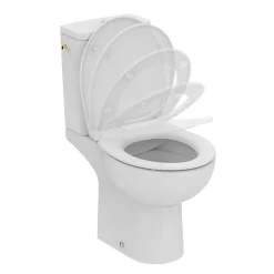 WC à poser sans bride sortie horizontale IDEAL STANDARD TIRSO RimLS+ avec abattant frein de chute