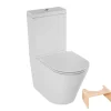 WC à poser sans bride sortie universelle JACOB DELAFON Rodin+ avec abattant frein de chute + tabouret physiologique bois