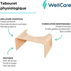 WC à poser sans bride sortie universelle JACOB DELAFON Rodin+ avec abattant frein de chute + tabouret physiologique bois