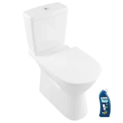 WC à poser sans bride surélevé sortie horizontale VILLEROY & BOCH O.novo avec abattant frein de chute + Nettoyant