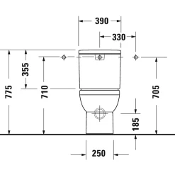 WC à poser sortie horizontale DURAVIT Duravit No.1 avec abattant frein de chute