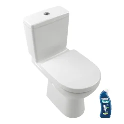 WC à poser VILLEROY ET BOCH O.novo avec abattant frein de chute déclipsable + nettoyant Briochin