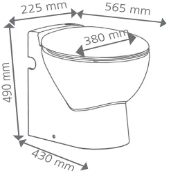 WC broyeur avec abattant sortie horizontale et verticale Sanicompact Leader SFA