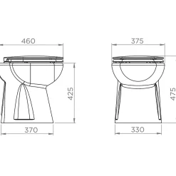 WC broyeur compact Setsan C puissance 500 W l.3670 x P.500 x H.460 mm