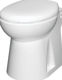 WC broyeur 500W, double chasse, frein de goulotte, relevage 3m vertical, 30m horizontal, fabrication française