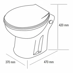 WC compact avec broyeur à pompe centrifuge intégrée - Fabrication Francaise