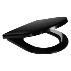 Wc Déclipsable Schulte - Avec Frein De Chute - Lunette Et Couvercle - Duroplast - Noir Mat