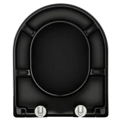 Wc Déclipsable Schulte - Avec Frein De Chute - Lunette Et Couvercle - Duroplast - Noir Mat