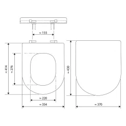 Wc Déclipsable Schulte - Avec Frein De Chute - Lunette Et Couvercle - Duroplast - Noir Mat