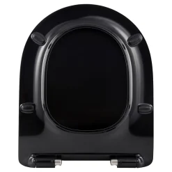 Wc Déclipsable Schulte - Avec Frein De Chute - Lunette Et Couvercle - Duroplast - Noir