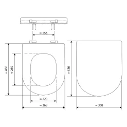 Wc Déclipsable Schulte - Avec Frein De Chute - Lunette Et Couvercle - Duroplast - Noir