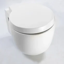 WC Suspendu Compact Avec Abattant Céramique Blanc - 50x41 cm - Charm