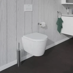 WC suspendu compact sans bride DURAVIT Me by Starck avec abattant frein de chute