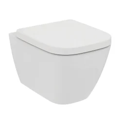 WC suspendu compact sans bride IDEAL STANDARD I.Life S RimLS+ avec abattant frein de chute