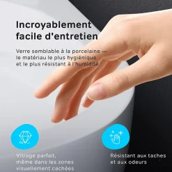 WC suspendu céramique sans bride cuvette WC suspendu sans bord FlashClean abattant amov. frein chute softclose blanc AM.PM Func
